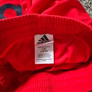 Adidas boys shorts size large 14/16 red